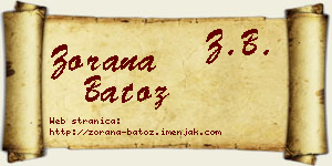 Zorana Batoz vizit kartica